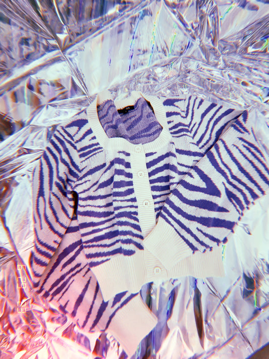 Iggy Pop Zebra Cropped Cardi